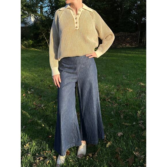 Mara Hoffman Size XS Juliana Sweater Cream & Raw Sienna Climate Beneficial Wool - Picture 3 of 16